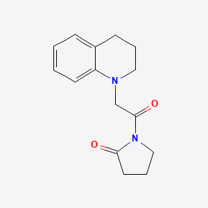 molecular formula C15H18N2O2 B7470375 1-[2-(3,4-dihydro-2H-quinolin-1-yl)acetyl]pyrrolidin-2-one 