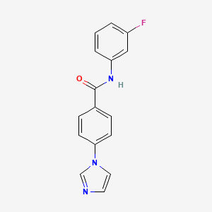 molecular formula C16H12FN3O B7470384 N-(3-fluorophenyl)-4-imidazol-1-ylbenzamide 