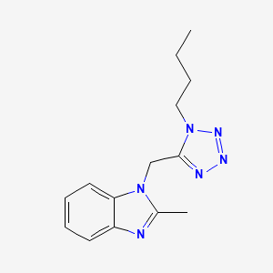 molecular formula C14H18N6 B7470393 1-[(1-Butyltetrazol-5-yl)methyl]-2-methylbenzimidazole 