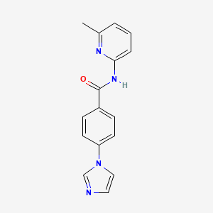molecular formula C16H14N4O B7470394 4-imidazol-1-yl-N-(6-methylpyridin-2-yl)benzamide 