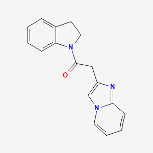 molecular formula C17H15N3O B7470421 1-(2,3-Dihydroindol-1-yl)-2-imidazo[1,2-a]pyridin-2-ylethanone 