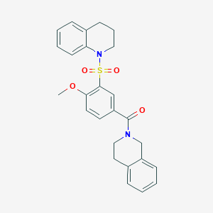 molecular formula C26H26N2O4S B7470456 3,4-dihydro-1H-isoquinolin-2-yl-[3-(3,4-dihydro-2H-quinolin-1-ylsulfonyl)-4-methoxyphenyl]methanone 
