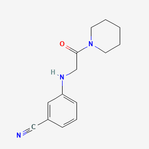 3-[(2-Oxo-2-piperidin-1-ylethyl)amino]benzonitrile