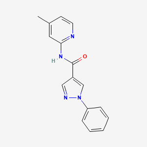 molecular formula C16H14N4O B7470478 N-(4-methylpyridin-2-yl)-1-phenylpyrazole-4-carboxamide 