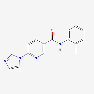 molecular formula C16H14N4O B7470483 6-imidazol-1-yl-N-(2-methylphenyl)pyridine-3-carboxamide 