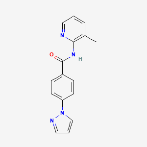 molecular formula C16H14N4O B7470494 N-(3-methylpyridin-2-yl)-4-pyrazol-1-ylbenzamide 