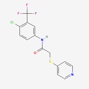 molecular formula C14H10ClF3N2OS B7470567 N-[4-chloro-3-(trifluoromethyl)phenyl]-2-pyridin-4-ylsulfanylacetamide 