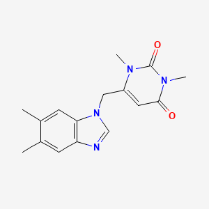 molecular formula C16H18N4O2 B7470572 6-[(5,6-Dimethylbenzimidazol-1-yl)methyl]-1,3-dimethylpyrimidine-2,4-dione 