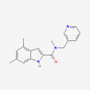 molecular formula C18H19N3O B7470599 N,4,6-trimethyl-N-(pyridin-3-ylmethyl)-1H-indole-2-carboxamide 