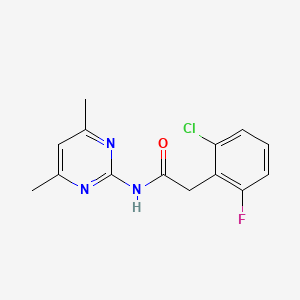 molecular formula C14H13ClFN3O B7470606 2-(2-chloro-6-fluorophenyl)-N-(4,6-dimethyl-2-pyrimidinyl)acetamide 