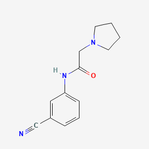 molecular formula C13H15N3O B7470631 N-(3-cyanophenyl)-2-pyrrolidin-1-ylacetamide 