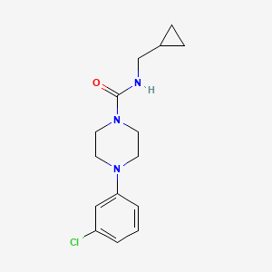 molecular formula C15H20ClN3O B7470634 4-(3-chlorophenyl)-N-(cyclopropylmethyl)piperazine-1-carboxamide 