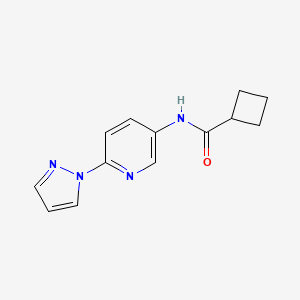 molecular formula C13H14N4O B7470644 N-(6-pyrazol-1-ylpyridin-3-yl)cyclobutanecarboxamide 