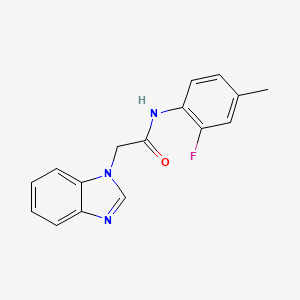 molecular formula C16H14FN3O B7470656 2-(benzimidazol-1-yl)-N-(2-fluoro-4-methylphenyl)acetamide 