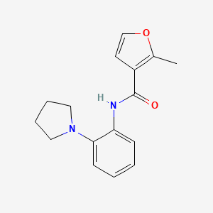 molecular formula C16H18N2O2 B7470662 2-methyl-N-(2-pyrrolidin-1-ylphenyl)furan-3-carboxamide 