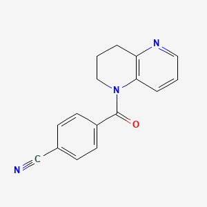 molecular formula C16H13N3O B7470665 4-(3,4-dihydro-2H-1,5-naphthyridine-1-carbonyl)benzonitrile 
