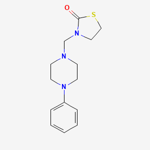 molecular formula C14H19N3OS B7470682 3-[(4-Phenylpiperazin-1-yl)methyl]-1,3-thiazolidin-2-one 