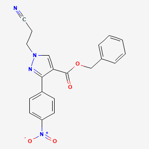 molecular formula C20H16N4O4 B7470693 Benzyl 1-(2-cyanoethyl)-3-(4-nitrophenyl)pyrazole-4-carboxylate 