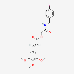 molecular formula C21H22FNO6 B7470710 2-[(4-fluorobenzyl)amino]-2-oxoethyl (2E)-3-(3,4,5-trimethoxyphenyl)prop-2-enoate 