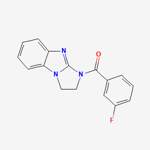 molecular formula C16H12FN3O B7470740 1,2-Dihydroimidazo[1,2-a]benzimidazol-3-yl-(3-fluorophenyl)methanone 