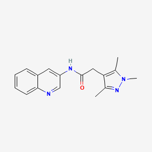 molecular formula C17H18N4O B7470777 N-quinolin-3-yl-2-(1,3,5-trimethylpyrazol-4-yl)acetamide 