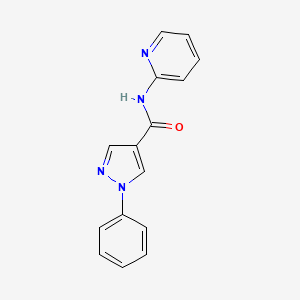 molecular formula C15H12N4O B7470790 1-phenyl-N-pyridin-2-ylpyrazole-4-carboxamide 