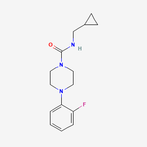 molecular formula C15H20FN3O B7470803 N-(cyclopropylmethyl)-4-(2-fluorophenyl)piperazine-1-carboxamide 
