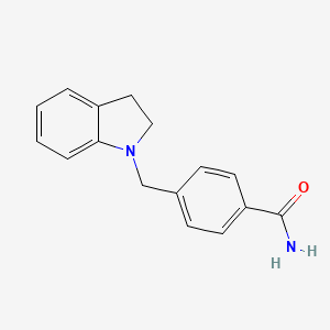 molecular formula C16H16N2O B7470809 4-(2,3-Dihydroindol-1-ylmethyl)benzamide 