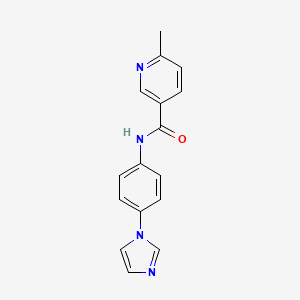 molecular formula C16H14N4O B7470831 N-(4-imidazol-1-ylphenyl)-6-methylpyridine-3-carboxamide 
