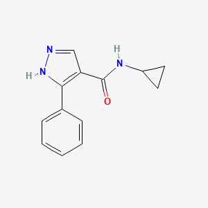 molecular formula C13H13N3O B7470838 N-cyclopropyl-5-phenyl-1H-pyrazole-4-carboxamide 