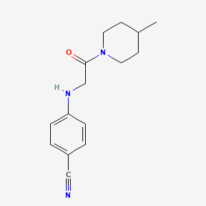 molecular formula C15H19N3O B7470845 4-[[2-(4-Methylpiperidin-1-yl)-2-oxoethyl]amino]benzonitrile 