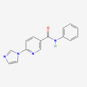 molecular formula C15H12N4O B7470846 6-imidazol-1-yl-N-phenylpyridine-3-carboxamide 