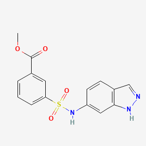 molecular formula C15H13N3O4S B7470858 methyl 3-(1H-indazol-6-ylsulfamoyl)benzoate 