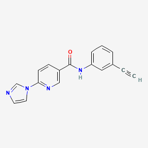 molecular formula C17H12N4O B7470859 N-(3-ethynylphenyl)-6-imidazol-1-ylpyridine-3-carboxamide 