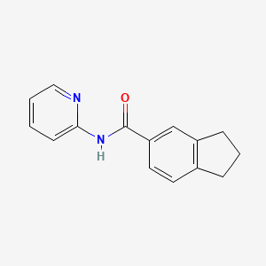 molecular formula C15H14N2O B7470874 N-pyridin-2-yl-2,3-dihydro-1H-indene-5-carboxamide 