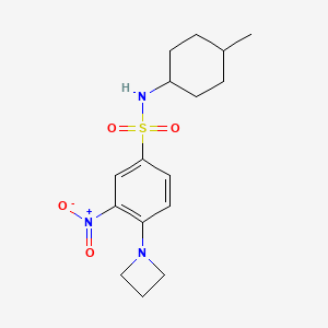 molecular formula C16H23N3O4S B7470887 4-(azetidin-1-yl)-N-(4-methylcyclohexyl)-3-nitrobenzenesulfonamide 