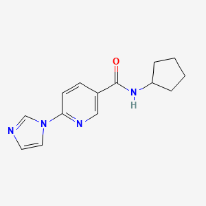 molecular formula C14H16N4O B7470908 N-cyclopentyl-6-imidazol-1-ylpyridine-3-carboxamide 