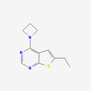molecular formula C11H13N3S B7470940 4-(Azetidin-1-yl)-6-ethylthieno[2,3-d]pyrimidine 