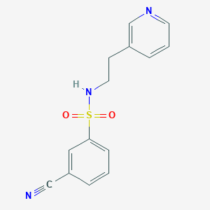 molecular formula C14H13N3O2S B7470962 3-cyano-N-(2-pyridin-3-ylethyl)benzenesulfonamide 