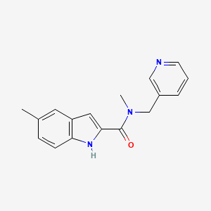 molecular formula C17H17N3O B7470985 N,5-dimethyl-N-(pyridin-3-ylmethyl)-1H-indole-2-carboxamide 