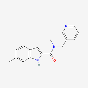 molecular formula C17H17N3O B7470990 N,6-dimethyl-N-(pyridin-3-ylmethyl)-1H-indole-2-carboxamide 