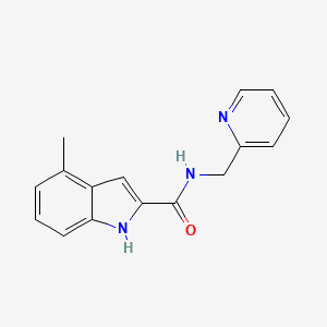 molecular formula C16H15N3O B7471010 4-methyl-N-(pyridin-2-ylmethyl)-1H-indole-2-carboxamide 