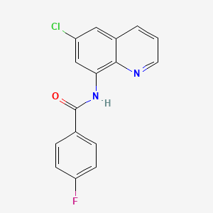 molecular formula C16H10ClFN2O B7471014 N-(6-chloroquinolin-8-yl)-4-fluorobenzamide 