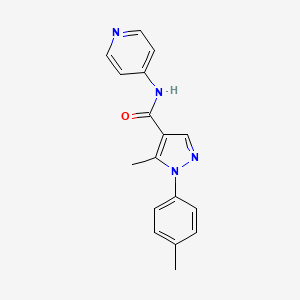 molecular formula C17H16N4O B7471022 5-methyl-1-(4-methylphenyl)-N-pyridin-4-ylpyrazole-4-carboxamide 