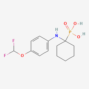 molecular formula C13H18F2NO4P B7471026 [1-[4-(Difluoromethoxy)anilino]cyclohexyl]phosphonic acid 