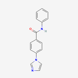 molecular formula C16H13N3O B7471056 4-imidazol-1-yl-N-phenylbenzamide 