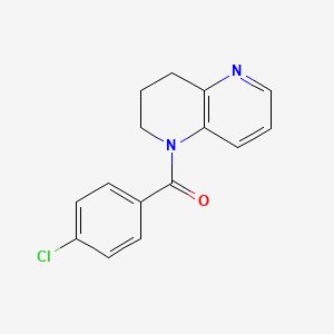 molecular formula C15H13ClN2O B7471067 (4-chlorophenyl)-(3,4-dihydro-2H-1,5-naphthyridin-1-yl)methanone 