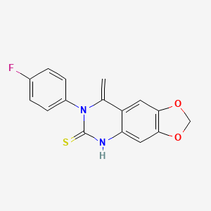 molecular formula C16H11FN2O2S B7471081 7-(4-fluorophenyl)-8-methylidene-5H-[1,3]dioxolo[4,5-g]quinazoline-6-thione 