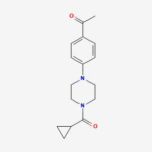 molecular formula C16H20N2O2 B7471093 1-[4-[4-(Cyclopropanecarbonyl)piperazin-1-yl]phenyl]ethanone 