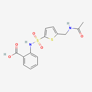molecular formula C14H14N2O5S2 B7471119 2-[[5-(Acetamidomethyl)thiophen-2-yl]sulfonylamino]benzoic acid 